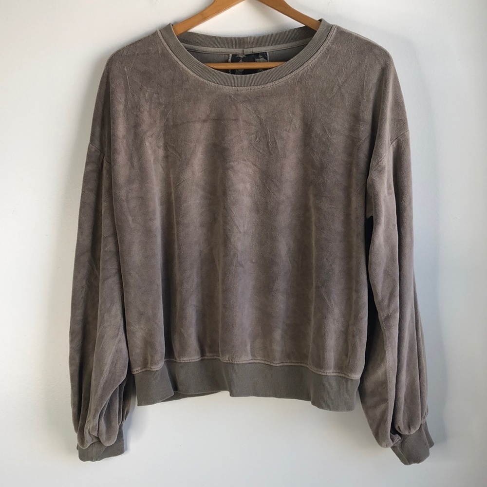 Young Fabulous & Broke tan velour sweatshirt